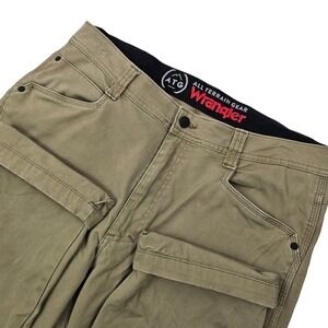 Wrangler ATG Reinforced Utility Pants Mens 36x32 Moisture Wicking Beige Workwear